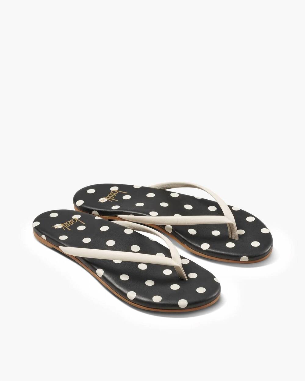 NEW BEEK women's sunbeam polka dot sandal in vanilla/black